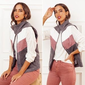 NWT Bohme Color Block Corduroy Vest